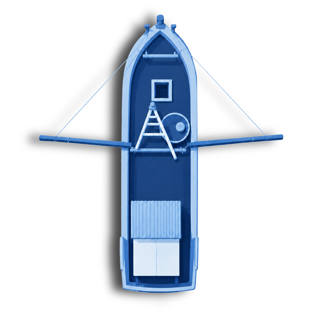 Fishing boat viewed from above
